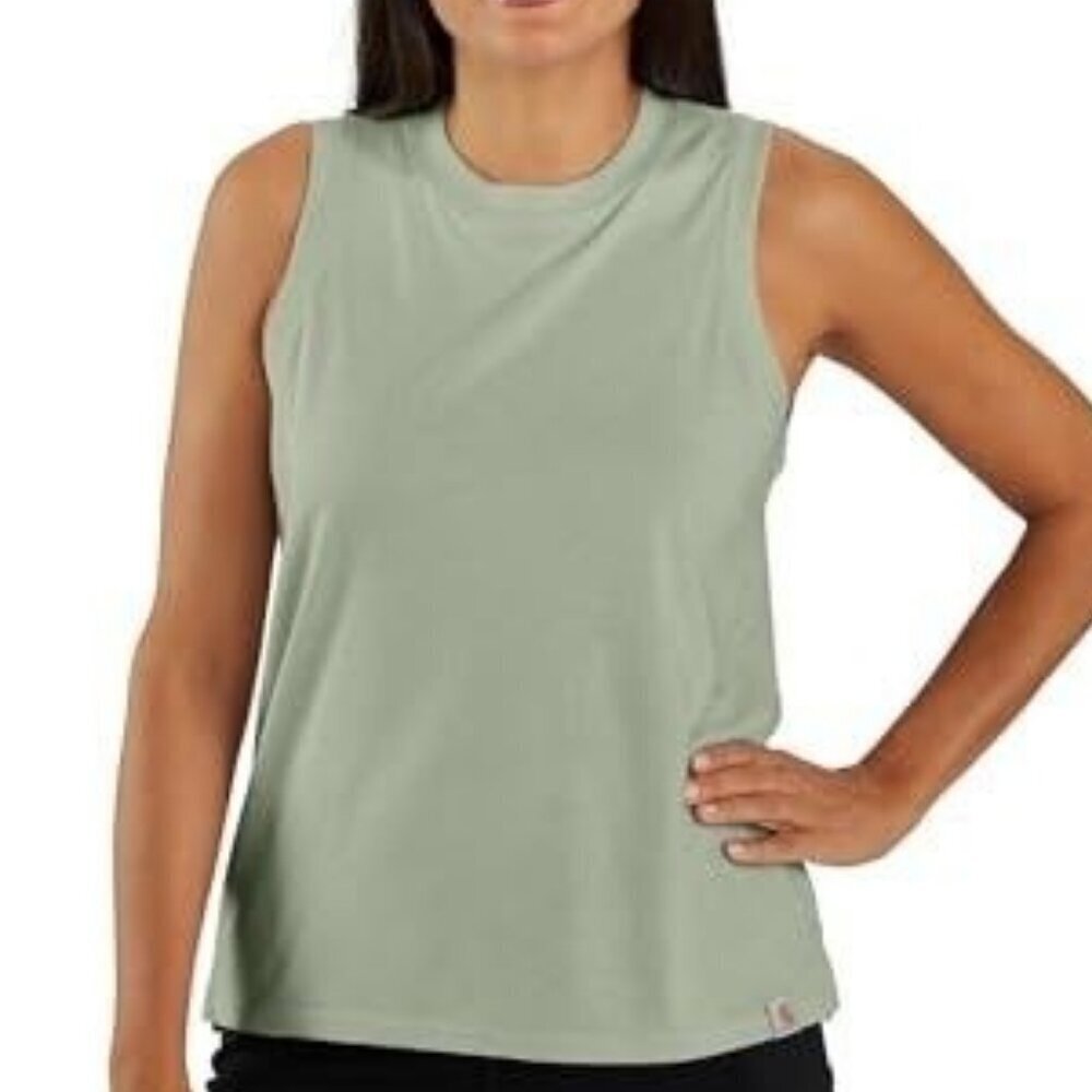 Carhartt Women's Relaxed Fit Lightweight Sleeveless Tank Top Sage TK6176
